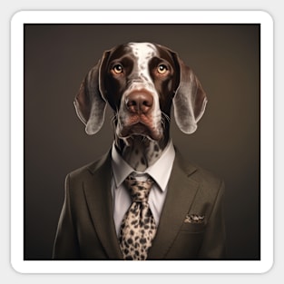 German Shorthaired Pointer Dog in Suit Sticker